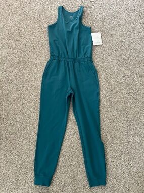 Athleta girl Teal Tank Jumpsuit with Elastic Waist
